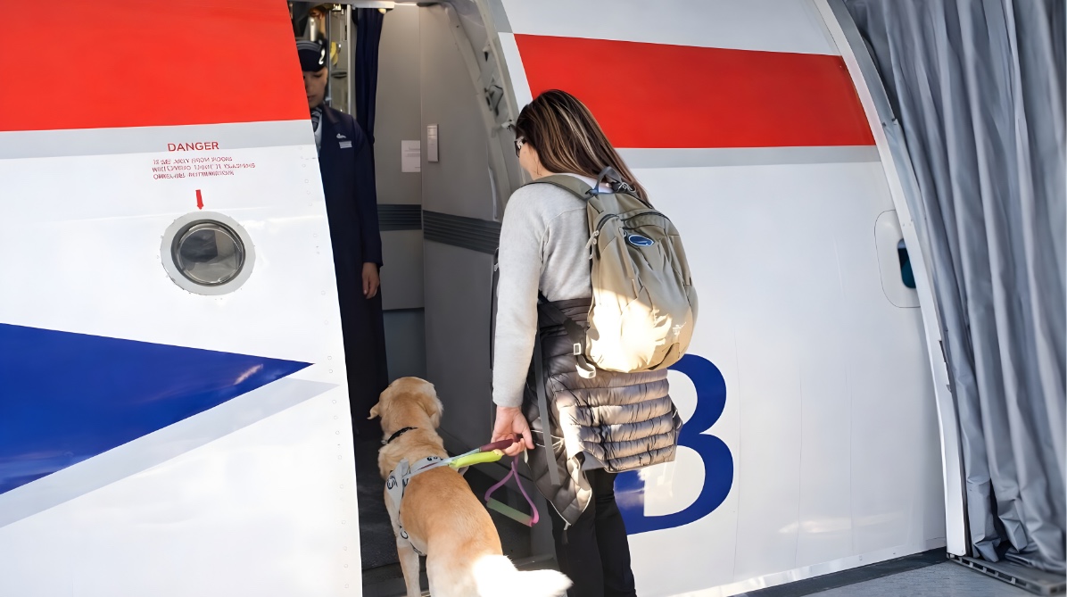 How Advocacy Helped Improve the Experience of a Guide Dog User Blind passenger travelling through airport security with a guide dog